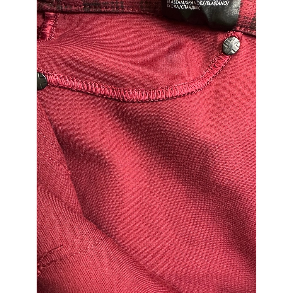 Liverpool Jeans Company Red Black Plaid Pull On Leggings Skinny Pant Women SZ 12 - Picture 10 of 15